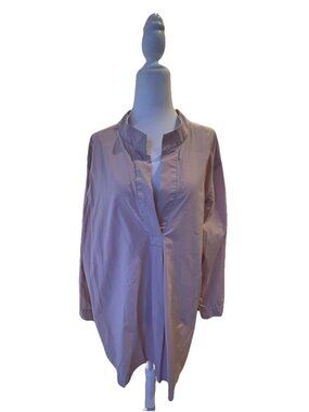 Eileen Fisher Plus Size Dusty Rose/Lavender  Top Blouse 1X 💯 Organic Cotton